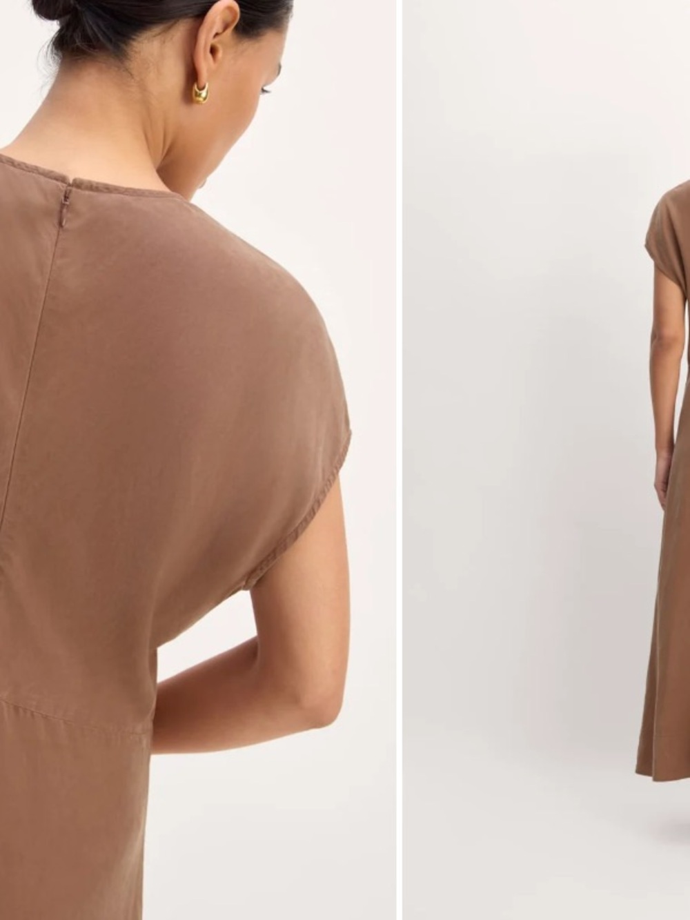 Everlane Brown Cap-Sleeve Maxi Dress - Picture 4 of 6